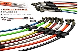 ‎PSLER 180cm Motorrad Bremsleitung Geflochtenen Stahl Hydraulische Verstärken Bremse Kupplung Ölschlauch Linie Rohr