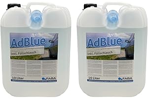 ‎FABA FABA AdBlue High-Purity Urea Solution for SCR Exhaust Gas Aftertreatment 2 x 10 Litres with Filling Hose