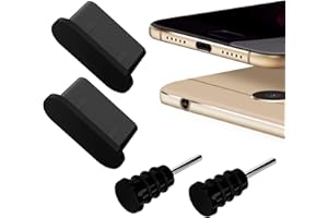 MOELECTRONIX 4x USB 3.1 Typ C Staubschutz passend für Samsung Galaxy A54 A34 A14 A15 A73 A53 A33 A23 A13 A03s A04s A72 A52 5G A42 A32 A12 Fold 4 5 Note 10 20 Kopfhörer Schutz Kappe Staub Stöpsel Type C Schwarz