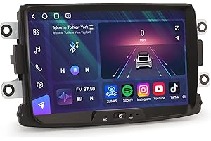 ERISIN Android 14 Qualcomm 8 Core 8GB+128GB Radio Coche Carplay & Android Auto para Dacia Duster Dokker Logan Sandero Lodgy Bluetooth 5.1 DSP A2DP SWC WiFi Pantalla Táctil Canbus Navegador GPS