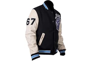 AKSAH FASHION Kurtka męska Detroit Lions Beverly Hills Cop Sports Letterman Varsity wełniane i skórzane rękawy