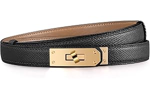 Tonsunul Women's Leather Belt, Metal Screw Closure, 55-98 cm Adjustable, Belt Women Various Options, Suitable for Jeans, Dresses, Daily Clothing, Gifts for Women