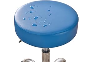ZZDZW 1/2/4/6 Pezzi Copri Pouf Da Bar Rotondo Impermeabile Pelle PU Copriseduta Sedie Alta Elasticità Fodera Per Sedia Cuscino Copridivano Coprisgabello Da Bar Elastico Per Sedie ( Color : Blu scuro , Size