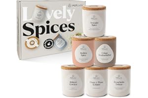 ‎POTLUCK GEWÜRZFREUNDE POTLUCK I 6er Gewürzset I 6 erlesene Gewürzmischungen I Ideal als Geschenk I Wiederverwendbarer Keramiktopf I Gesunde Ernährung, Lecker Essen für zu Hause