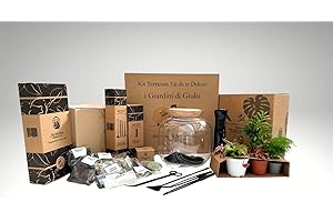 I GIARDINI DI GIULIA - Kit Terrarium Fai Da Te Master: Contenitore in Vetro, 26 cm Circonferenza, 27 cm Altezza, Tappo in Sughero