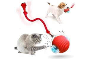 Genérico 2025 Nueva Bola De Perro De Perro Interactiva, New Jugguete Electro con Carga USB, Juguetes Interactivos para Gatos Toyes Automáticos para Perros Autónomos, 360° Smart Automatic (Rojo)
