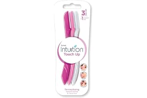 Intuition Touch-Up Dermaplaning Tool With Precision Cover, 3Ct | Face Razor For Women, Eyebrow Trimmer, Facial Hair, Peach Fuzz Remover