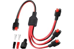 Xiatiaosann for Anderson Y Splitter Cable Connector 1 to 3 45A Solar Panel Extension Cable Charging Adapter for GZ Jackery Power Pole Port RV Solar Generator Power Station