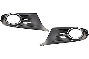 EASYSHOP24H Set 2 Griglia Paraurti Anteriore Dx Sx Per Golf 6 MK6 VI da 2008 a 2012 Cornice Mostrina Inferiore Copertura Fendinebbia Destro e Sinistro Con Anello Cromato