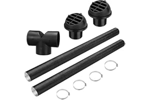 RPPIUP Diesel Heater Exhaust Pipe Set, 75mm Heater Ducting T Piece, Parking Air Diesel Heater Set, Night Heater Ducting Heater Pipe Kit Heater Outlet Hose, 2pcs 75mm Tuyere + 4 Clips