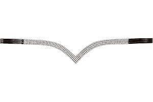 Cwell Equine Ve 4 rows Clear Crystal Browband Great Gift Idea on *offer* Brown