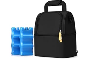 NCVI Muttermilch-Kühltasche mit integrierten Kühlakkus, Isoliertasche für 6 Baby-Flaschen bis zu 150ml, für Stillende Mütter, Milchpumpentasche, Wickel-Rucksack