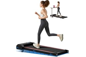 UMAY Walking Pad Treadmill with 9% Incline, Under Desk Treadmill with Diamond Pattern Running Belt, Lightweight Walking Running Electric Machine for Home Office with LED Display