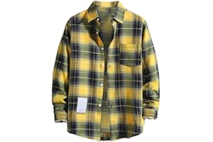 OVERDOSE PRODUCTO Overdose Camisas de Verano para Hombres Camisa de algodón de Lino de Manga Larga Botón Holgado a Rayas con Cuello Redondo Suave Elegante Camisetas de Talla Grande