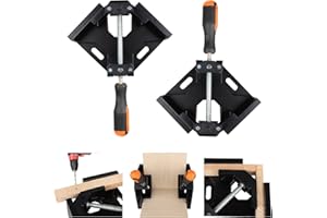 AKOLAFE 2 Pezzi Morsetto Angolare 90°Morsetti ad Angolo Retto Right Angle Clamp in Lega di Alluminio Roubst Morsetti Angolari Morsetti Angolari per Legno per Legno, Metallo, Lavori Manuali (Nero)