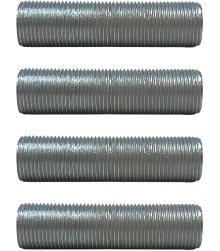 Sourcing Map Lot De 10 Tiges Filetées Creuses M10x55mm – Mamelons Lampes & Lustres, Filetage Fin 1mm, Zingué Argenté