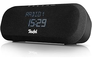 Teufel Radio One, Radiosveglia Bluetooth DAB/FM, dal suono HiFi con Schermo Dimmerabile e Ingresso Aux, Nero