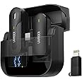 LAVRIDER Wireless Mic with Charging Case, Noise Reduction Lapel Mic for Video Recording, YouTube, Facebook, Live Stream (Single Universal)