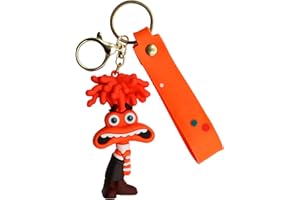 AUTOZOCO Llavero Personaje de Ansiedad - Dibujo Animado, Goma, Emoción, 6 cm, Silicona