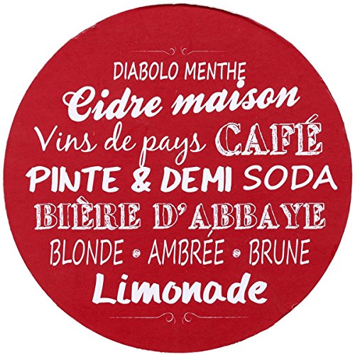 Promobo Set Set 4 Set Topfuntersetzer Glas Deko Collection Bistro Rot - 3