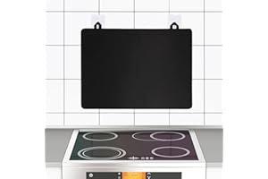Elepl Protection Plaque Cuisson Couvre Plaque de Cuisson 61x 53 CM Tapis Plaque Induction avec Crochet Protege Plaque Induction pour Cuisinière à pour Poêle en Verre (Noir)
