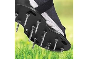 Chaussures d'aération de gazon Garden Mile® - Aérateur de gazon avec pointes de 13 x 5 cm et sangles