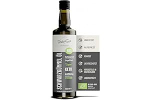 ‎TIMBER TASTE Nigella Schwarzkümmelöl Bio kaltgepresst 500ml – ungefiltert & naturrein – Black Seed Oil mit hohem Thymochinongehalt (4600 mg/1000 ml) ohne Zusatzstoffe aus deutscher Ölmanufaktur