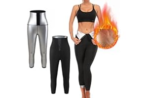 Hovershoes Pantalon de Sudation Femmes, Legging de Sudation Femme Taille Haute Amincissante Contrôle Abdominal Shorts pour Minceur Fitness Jogging Yoga