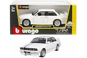 Bburago Random Assortment BMW Series 3 (1988) 1:24 scale, diecast replica with opening doors, random assortment, officially licensed by BMW