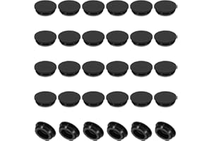 PATIKIL 16mm Diametro Tappo Rotondo Silicone, 30pz Tipo Bloccaggio Mobili Tappo Foro Pulsante Protettivo Copertura Testa per Foro 2,5-16mm per Sigillare Foro Cilindro Passacavi, Nero