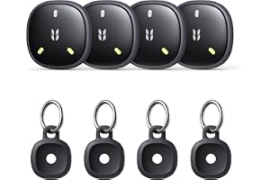 UGREEN FineTrack Mini 2 Tracker för Apple Find My (endast iOS), 4-pack | GPS-tracker med 110dB signalton, Lysande design, IP68, Nyckelfinnare för resväskor, nycklar, ryggsäckar mm.