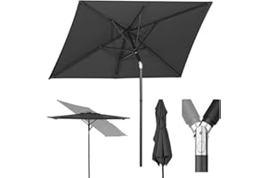 Sekey 180 × 130 cm Sonnenschirm Balkon Sonnenschirm Rechteckig für Balkon, Terrasse & Garten,Windfest Kippbar UPF 50+