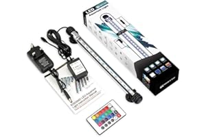 GreenSun Submersible LED Aquarium Light, Multi-Color Waterproof RGB Fish Tank Light Underwater Crystal Glass Lights Suitable for Saltwater and Freshwater-22.8 inch(58 cm)