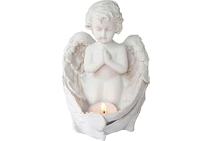 Artisoul® Estatua Ángeles Portavelas Oración - Ángeles de Velas Pequeñas de Resina- Ángel Guardián - Ángeles Candelabros para Velas de Te per Mesa Conmemorativo de la Decoración del Jardín Harz Engel