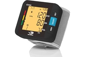 BerkeMed Tensiometro de Muñeca,Monitor automático de presión arterial de muñeca para uso doméstico o en movimiento,2x99 memoria de grupo para el control de la hipertensión…