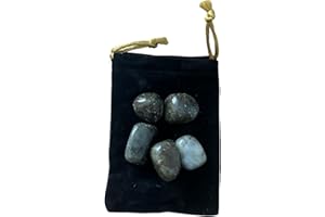 PANDIUI23 Pierre naturelle - 5 cristaux polis avec propriétés énergétiques (Labradorite, 5 pièces)