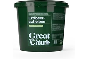 ‎GREAT VITA Gefriergetrocknete Erdbeeren 400g - Knusprige Erdbeerscheiben ohne Zuckerzusatz - Gefriergetrocknete Früchte - Freeze-Dried Strawberries - Snack & Topping für Müsli, Joghurt & Smoothies | GreatVita