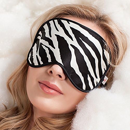 WEITINENA Brand Natural 100% silk sleep mask &amp; blindfold, super-smooth eye mask (One Strap) (zebra-stripe)