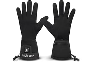 SNOW DEER Guantes calefactables para hombre y mujer, 7,4 V, 2200 mAh, batería recargable, calentadores de manos para nieve, esquí, pesca, equitación, ciclismo, camping, motociclismo