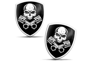 Biomar Labs 2 x Aufkleber 3D Gel Silikon Autoaufkleber Badge Moto Fahrrad Motorrad Biker Helm Stickers Auto Fenster Telefon Laptop PC Tablet Tür Emblem (Schädel Totenkopf KS 105)