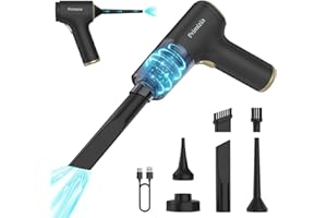 Primizia Aspirapolvere Auto, Rimuovi Polvere Elettrico Senza Filo 2in1 Ricaricabile con USB, Mini Aspirabriciole Portatile, (Potente 100W,7.4V,6500Pa,42000 giri/min), Nero