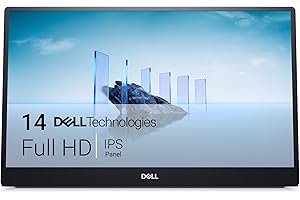 Dell P1424H 14" Full HD (1920x1080) Monitor Portátil, 60Hz, IPS, 6ms, 2X USB-C, Plata