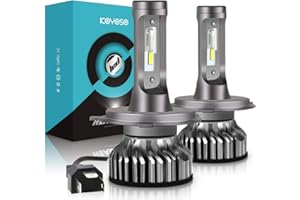 KOYOSO Ampoule H4 LED, 10000LM Phares pour Voiture et Moto, Ampoules Auto de Rechange pour Lampes Halogènes et Kit Xenon, 12V 6000K, 2 Ampoules