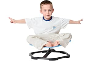 DexQur Autism Swivel Chair, Shield Swivel Sensory Toys Chair for Training Body Coordination & Balance Physical Therapy, Sit and Spin for Autistic Kids, Light Blue