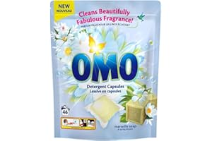 ‎OMO OMO Waschkapseln Marseiller Seife – Tiefenreinigung mit starker Fleckenentfernung, Duft bis zu 14 Tagen, schnell löslich, geeignet für Kaltwäsche & 30-Min-Kurzwaschgang – 42 Kapseln à 20g