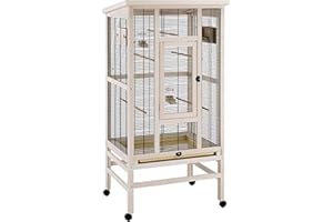 Ferplast Voliera per Uccelli in legno FSC WILMA, Grande gabbia per Canarini Cocorite, Piccoli uccelli esotici, Accessori inclusi