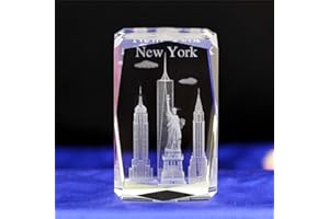 BOOFIRE Statua di cristallo della libertà/Empire State Building statua di New York 3d inciso al laser cubo di cristallo incisione per la decorazione domestica regalo di viaggio ..