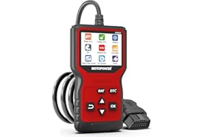 MOTOPOWER MP69033 Pro OBD2 Scanner Code Reader Check Engine Fault Light Diagnostic Scan Tool with Battery Tester, Red Edition