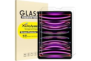 XunyLyee [2 Pack Screen Protector for iPad Pro 11 inch and iPad Air 5/4 (10.9 Inch) Easy Installation Tempered Glass Film