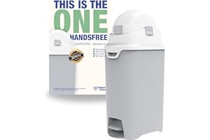DIAPER CHAMP ONE Medium Handsfree mit Pedal - Windeleimer - geruchsdicht - berührungslose Bedienung - OHNE Nachfüllkassetten - für normale Müllbeutel - für ca. 45-50 Windeln (silber)